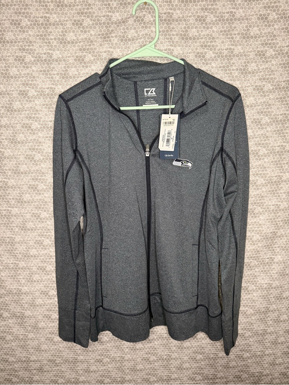 Cutter & Buck Women Gray Full-Zip Athletic Jacket Seattle Seahawks Medium NWT